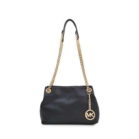 michael kors jet set chain md messenger leather|Michael Kors chain shoulder bag.